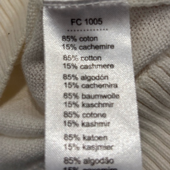 Lacoste V Neck Beige Cream Sweater Colton and cashmere Size 38 - Picture 4 of 9